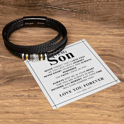 Load image into Gallery viewer, To My Son Bracelet from Mom and Dad Never Doubt Yourself and Always Remember the Faith I Have in You
