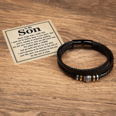 Load image into Gallery viewer, To My Son Forever Bracelet from Mom &amp;amp; Dad – Meaningful Gift for Birthday, Graduation or Christmas
