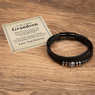 Load image into Gallery viewer, Personalized Grandson Bracelets, Grandson Bracelet from Grandma and Grandpa, Gifts for from Nana

