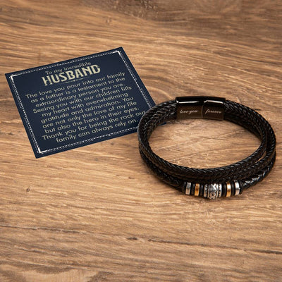 Load image into Gallery viewer, To My Husband Bracelet from Wife, Thank You for Being the Rock Our Family Can Always Rely On
