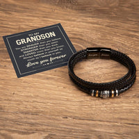 Load image into Gallery viewer, To My Grandson Bracelet from Grandma, Grandson Bracelet with Message Card
