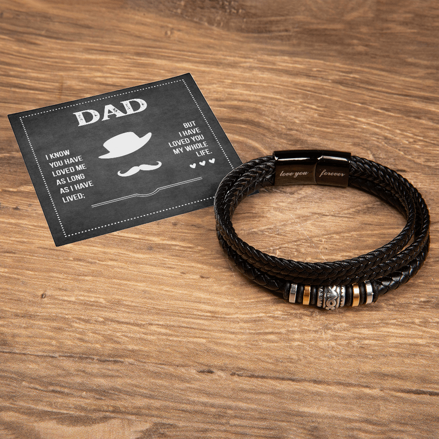 Fathers Day Bracelet for Dad from Daughter, Birthday Bracelet for Dad from Son