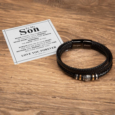 Load image into Gallery viewer, To My Son Bracelet from Mom and Dad Never Doubt Yourself and Always Remember the Faith I Have in You
