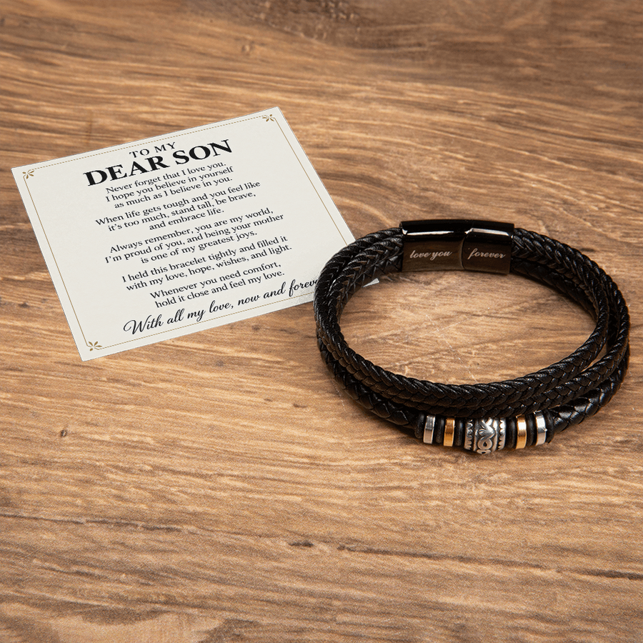 To My Dear Son Love You Forever Bracelet Gift from Mom