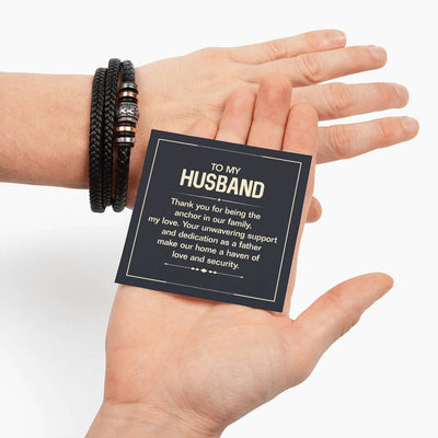 Load image into Gallery viewer, To My Husband Bracelet from Wife, Thank You for Being the Anchor in Our Family
