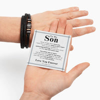 Load image into Gallery viewer, To My Son Bracelet from Mom and Dad, I Want You to Believe Deep in Your Heart
