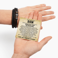 Load image into Gallery viewer, To My Son Bracelet – Love You Forever Engraved Braided Leather Bracelet Gift for Men
