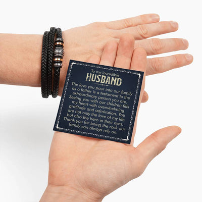 Load image into Gallery viewer, To My Husband Bracelet from Wife, Thank You for Being the Rock Our Family Can Always Rely On

