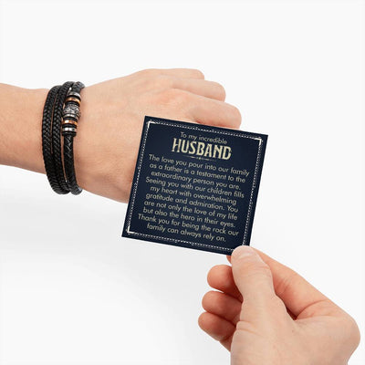 Load image into Gallery viewer, To My Husband Bracelet from Wife, Thank You for Being the Rock Our Family Can Always Rely On
