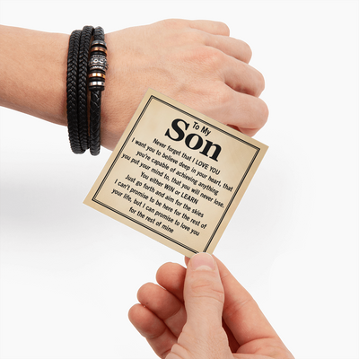 Load image into Gallery viewer, To My Son Forever Bracelet from Mom &amp;amp; Dad – Meaningful Gift for Birthday, Graduation or Christmas
