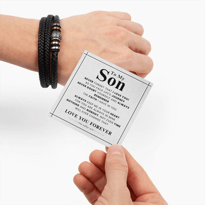 Load image into Gallery viewer, To My Son Bracelet from Mom and Dad Never Doubt Yourself and Always Remember the Faith I Have in You
