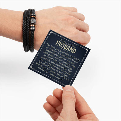 Load image into Gallery viewer, To My Husband Bracelet from Wife, Thank You for Being the Rock Our Family Can Always Rely On

