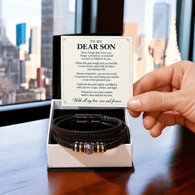 Load image into Gallery viewer, To My Dear Son Love You Forever Bracelet Gift from Mom
