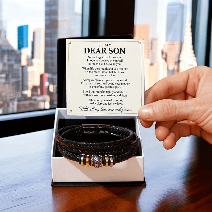 To My Dear Son Love You Forever Bracelet Gift from Mom