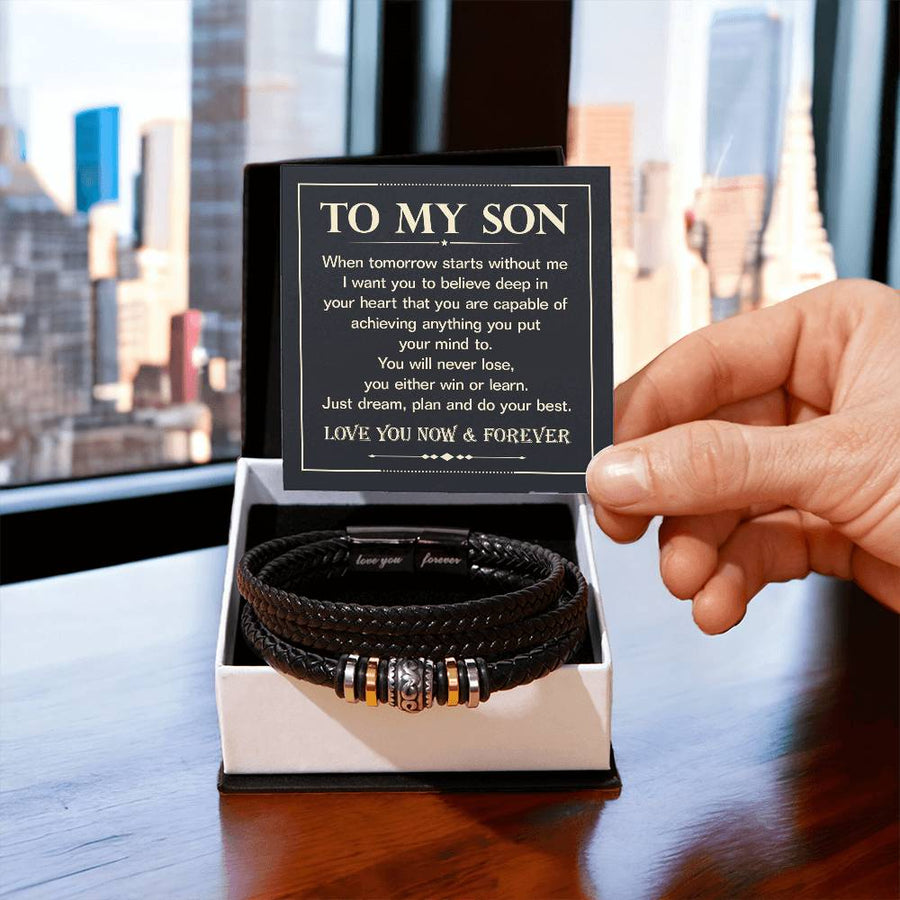 To My Son Bracelet Always Remember, Birthday Motivation Bracelet for Son from Mom