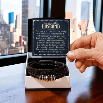 Load image into Gallery viewer, To My Husband Bracelet from Wife, Thank You for Being the Rock Our Family Can Always Rely On
