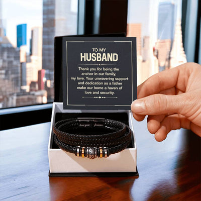 Load image into Gallery viewer, To My Husband Bracelet from Wife, Thank You for Being the Anchor in Our Family
