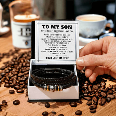 Load image into Gallery viewer, Personalized to My Son Bracelet from Mom, Unique Birthday Gifts for Son from Mom and Dad
