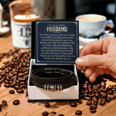 Load image into Gallery viewer, To My Husband Bracelet from Wife, Thank You for Being the Rock Our Family Can Always Rely On
