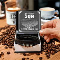 Load image into Gallery viewer, To My Son Bracelet Always Remember, I Wish You the Strength to Face Challenges with Confidence

