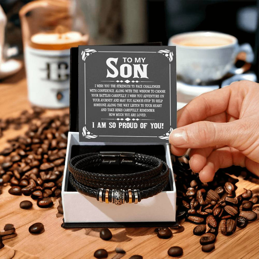 To My Son Bracelet Always Remember, I Wish You the Strength to Face Challenges with Confidence
