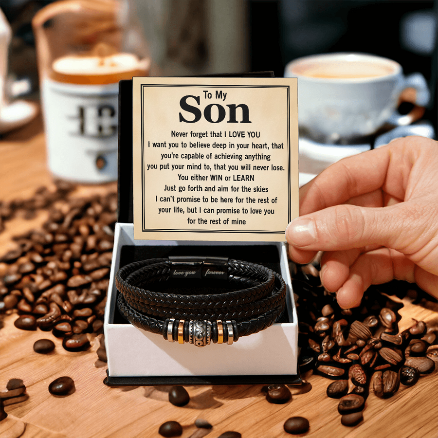 To My Son Forever Bracelet from Mom & Dad – Meaningful Gift for Birthday, Graduation or Christmas
