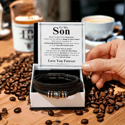Load image into Gallery viewer, To My Son Bracelet from Mom and Dad, I Want You to Believe Deep in Your Heart
