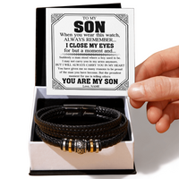 Load image into Gallery viewer, To My Son Bracelet Gifts from Mom, The Proudest Moment for Me Is Telling Others You Are My Son
