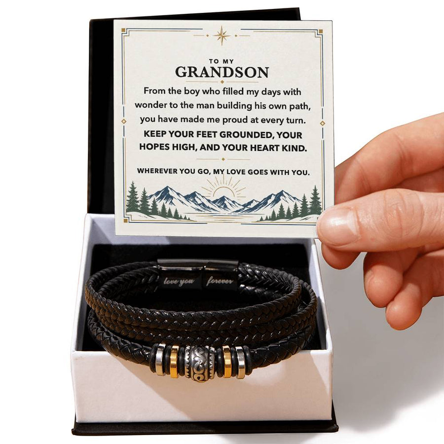 To My Grandson Bracelet Gift - Build Your Own Path