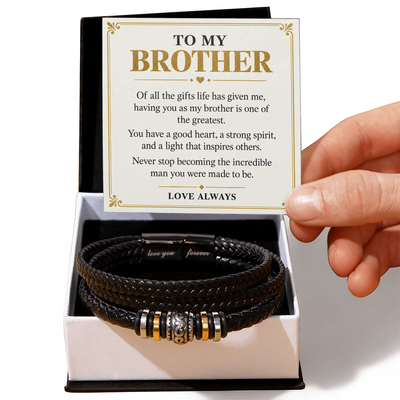 Load image into Gallery viewer, To My Brother Love You Forever Bracelet - The Greatest Gift Life Gave Me
