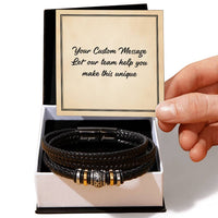 Load image into Gallery viewer, Personalized Gifts for Man, Forever Love Leather Bracelet W/ Custom Message Card
