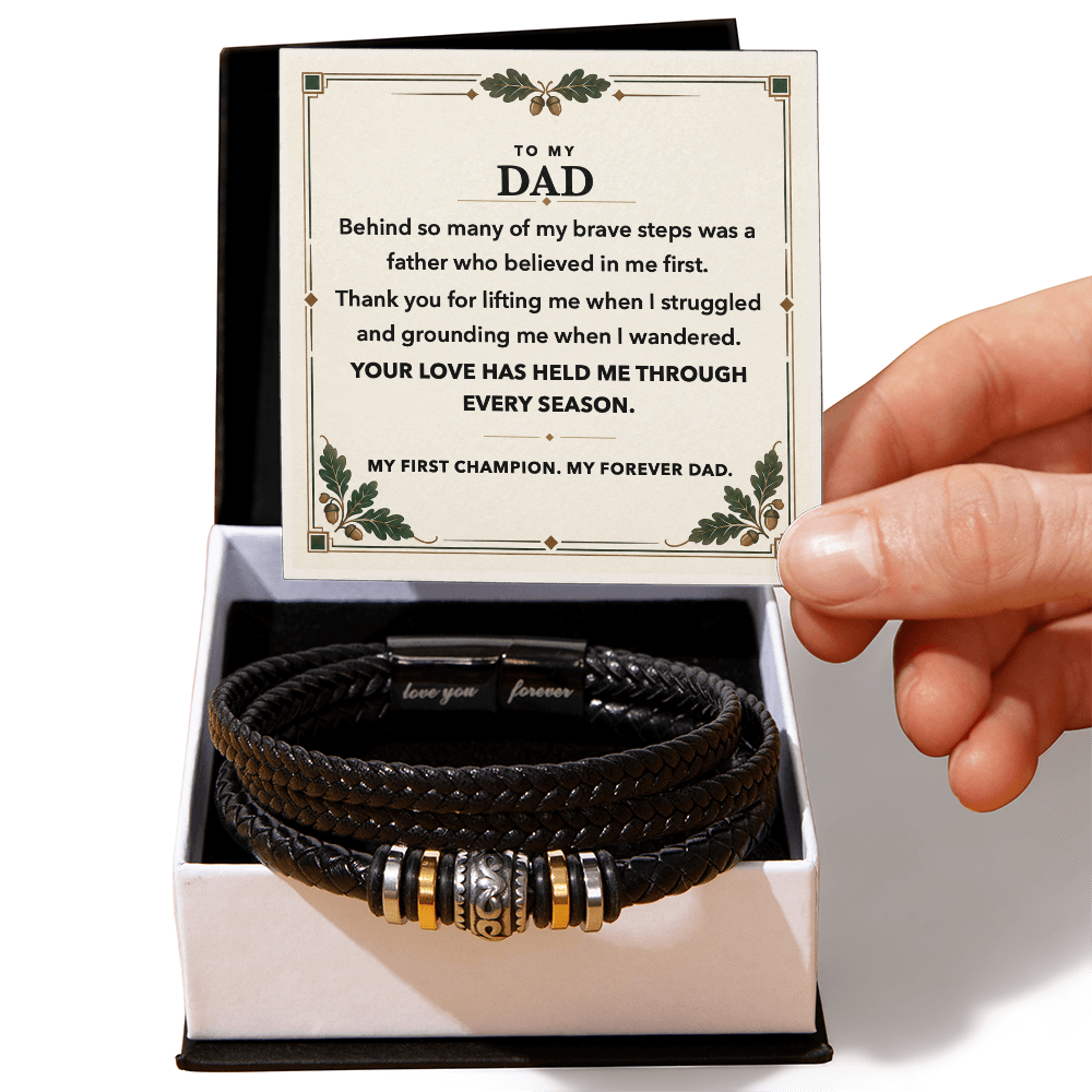 To My Dad Bracelet Gift - My First Champion, My Forever Dad