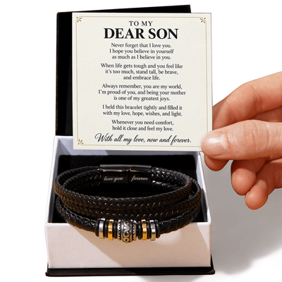 Load image into Gallery viewer, To My Dear Son Love You Forever Bracelet Gift from Mom
