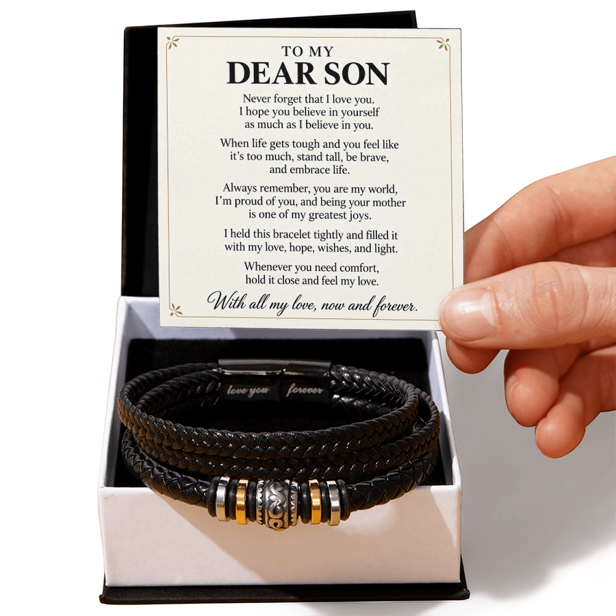 To My Dear Son Love You Forever Bracelet Gift from Mom
