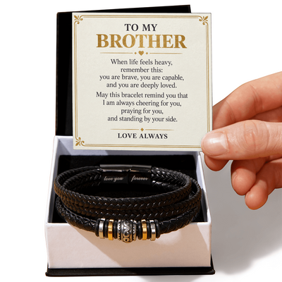 Load image into Gallery viewer, To My Brother Love You Forever Bracelet - Brave, Capable and Deeply Loved

