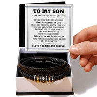 Load image into Gallery viewer, To My Son Bracelet from Mom and Dad, Believe in Yourself, Dream, Plan and Do Your Best
