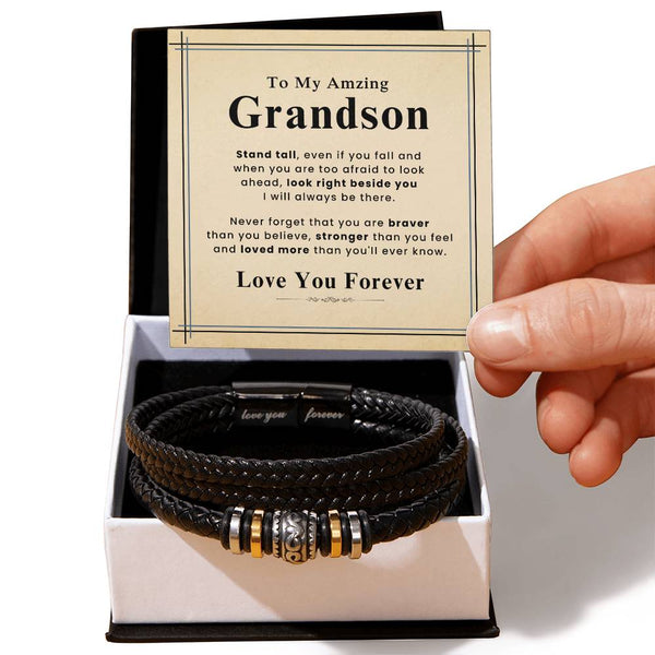 Personalized Grandson Bracelets, Grandson Bracelet from Grandma and Grandpa, Gifts for from Nana