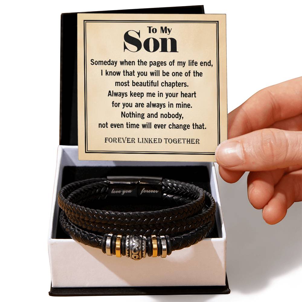 To My Son Bracelet from Mom and Dad, Mother and Son Forever Love Bracelet, Forever Linked Bracelet