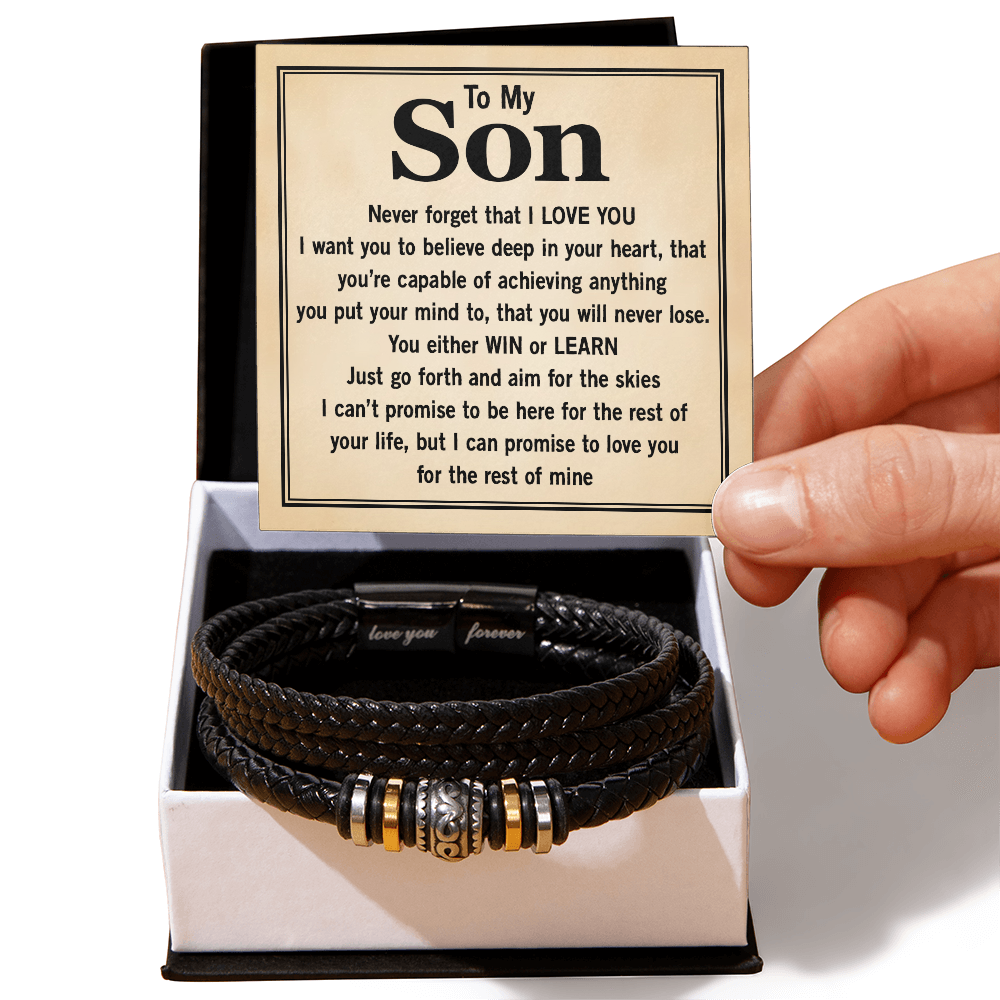 To My Son Forever Bracelet from Mom & Dad – Meaningful Gift for Birthday, Graduation or Christmas