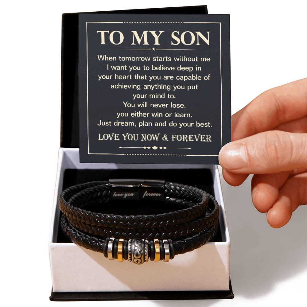 To My Son Bracelet Always Remember, Birthday Motivation Bracelet for Son from Mom