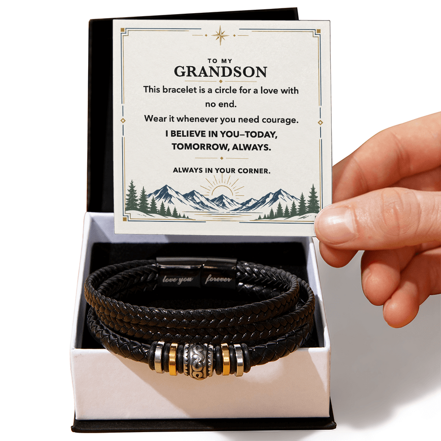 To My Grandson Bracelet Gift - My Love Has No End