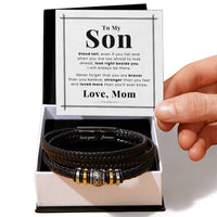 Load image into Gallery viewer, To My Son Bracelet from Mom and Dad Always Remember Leather, Birthday Day Gifts for Son from Mother
