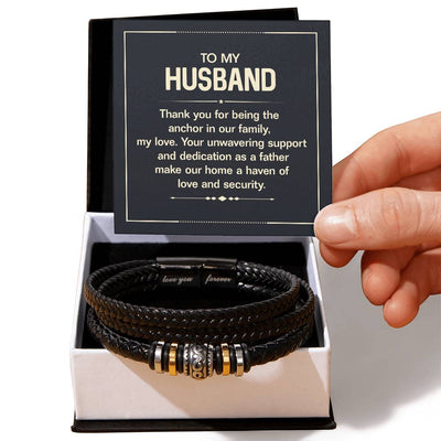 Load image into Gallery viewer, To My Husband Bracelet from Wife, Thank You for Being the Anchor in Our Family
