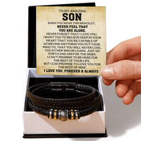 Load image into Gallery viewer, To My Son Bracelet – Love You Forever Engraved Braided Leather Bracelet Gift for Men

