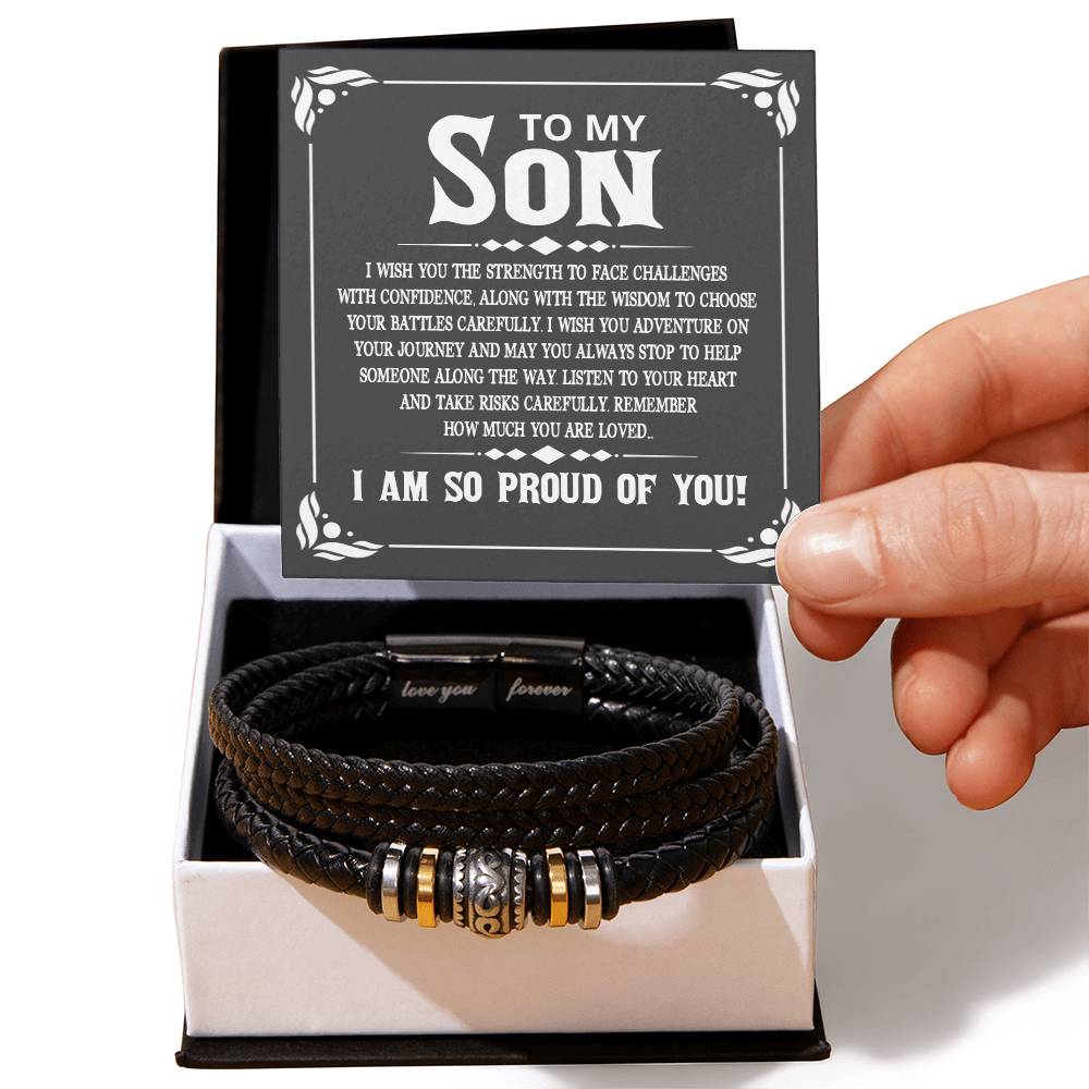 To My Son Bracelet Always Remember, I Wish You the Strength to Face Challenges with Confidence