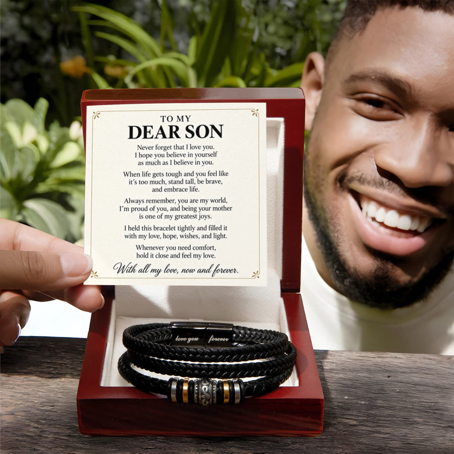 To My Dear Son Love You Forever Bracelet Gift from Mom