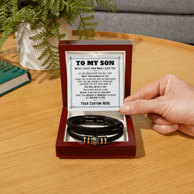 Load image into Gallery viewer, Personalized to My Son Bracelet from Mom, Unique Birthday Gifts for Son from Mom and Dad
