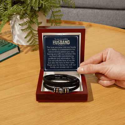 Load image into Gallery viewer, To My Husband Bracelet from Wife, Thank You for Being the Rock Our Family Can Always Rely On
