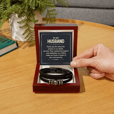 Load image into Gallery viewer, To My Husband Bracelet from Wife, Thank You for Being the Anchor in Our Family

