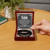 Load image into Gallery viewer, To My Son Bracelet Always Remember, I Wish You the Strength to Face Challenges with Confidence
